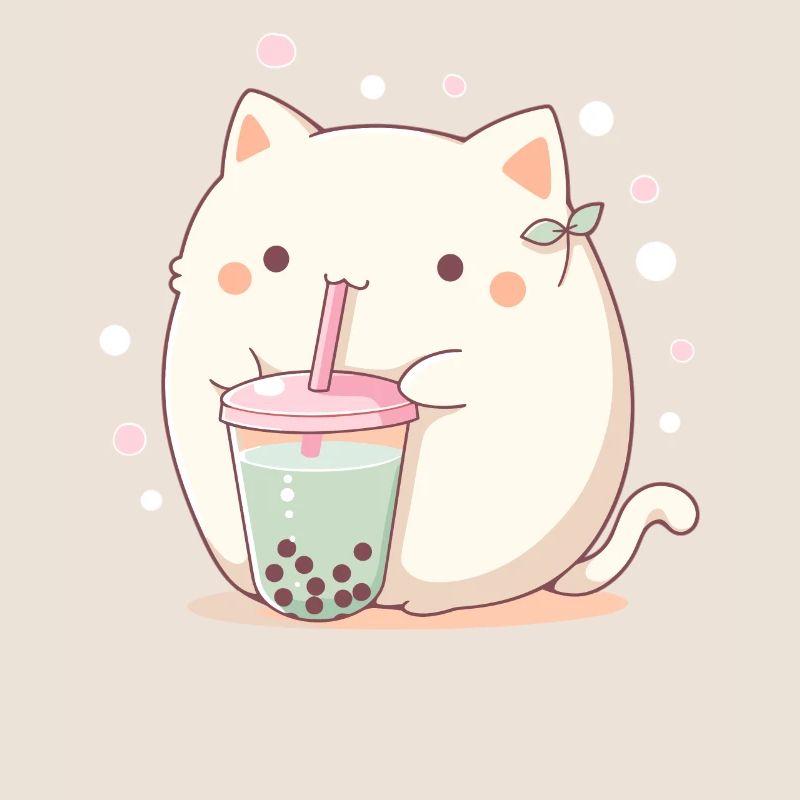 Boissons pour chats kawaii Boba Bubble Tea Chibi