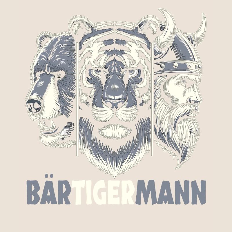 Bärtigermann Bär Tiger Mann Geschenk Bart