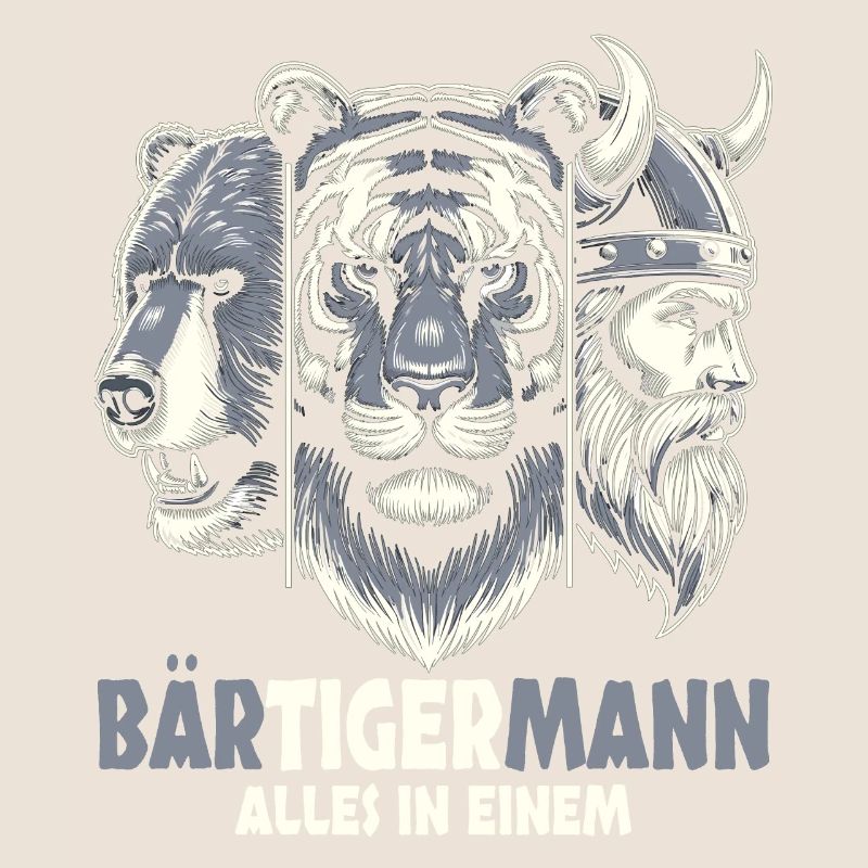 Bärtigermann Bär Tiger Mann Geschenk Bart