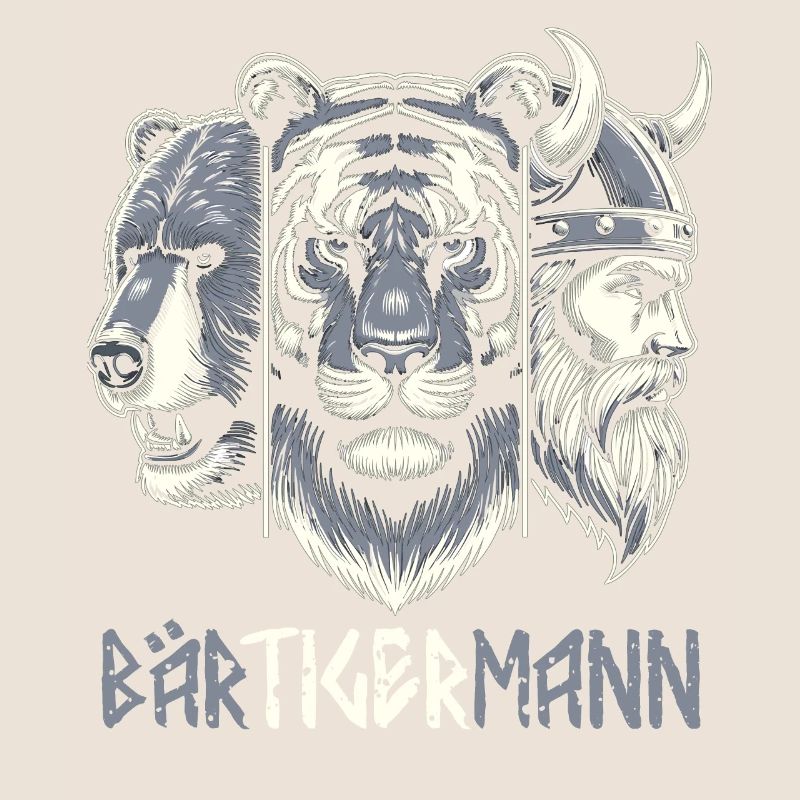 Bärtigermann Bär Tiger Mann Geschenk Bart