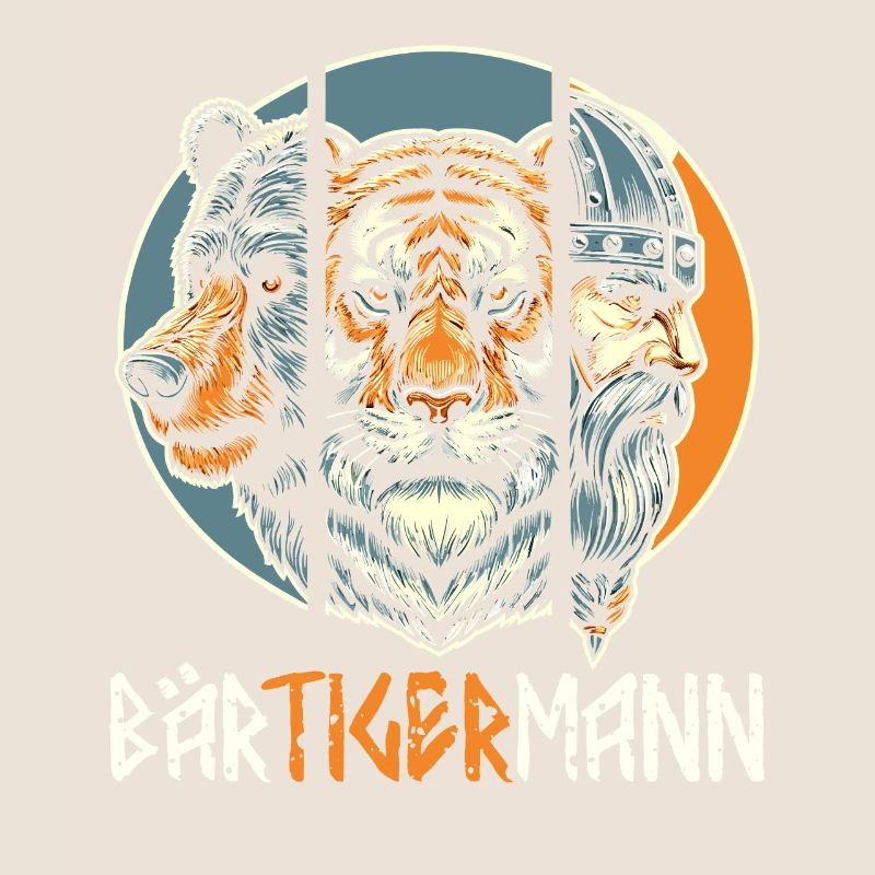 Bärtigermann Bär Tiger Mann Geschenk Bart