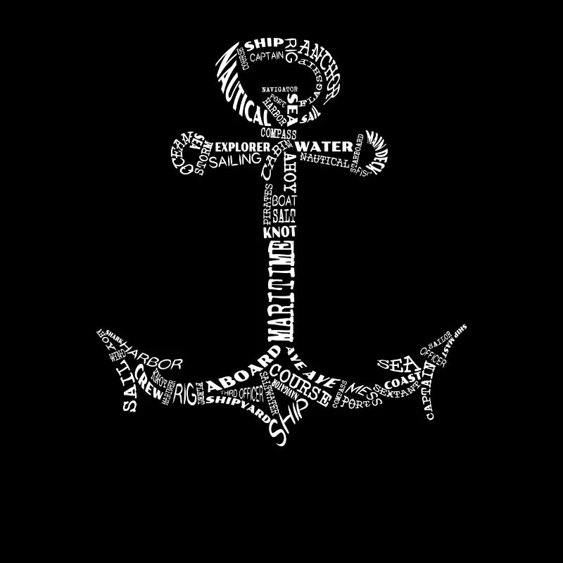 Ancre, ancre de mot, ancre avec écriture, maritime