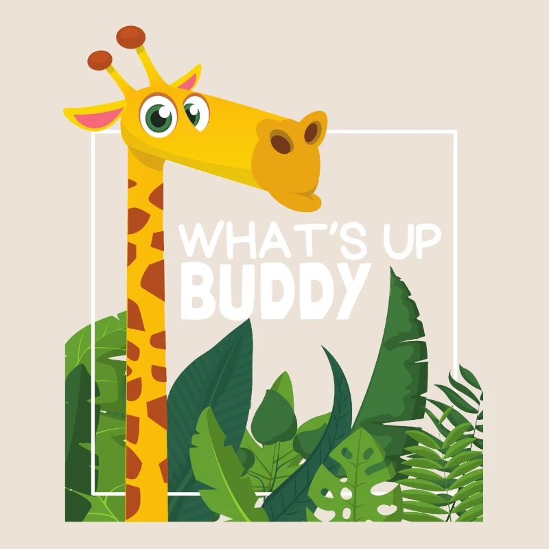 Lustige Giraffe, Comic Stil, Spruch
