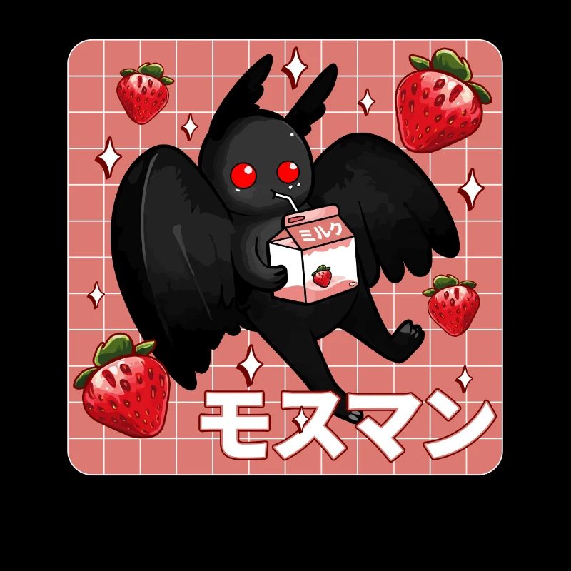 Mothman Kawaii Erdbeer Milchshake