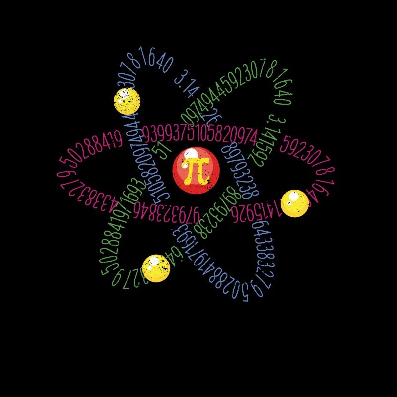 Math Lover, Pi Tag, Atom Symbol, Numbers 3.14
