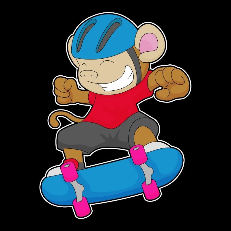 Monkey Skater Skateboard Sport