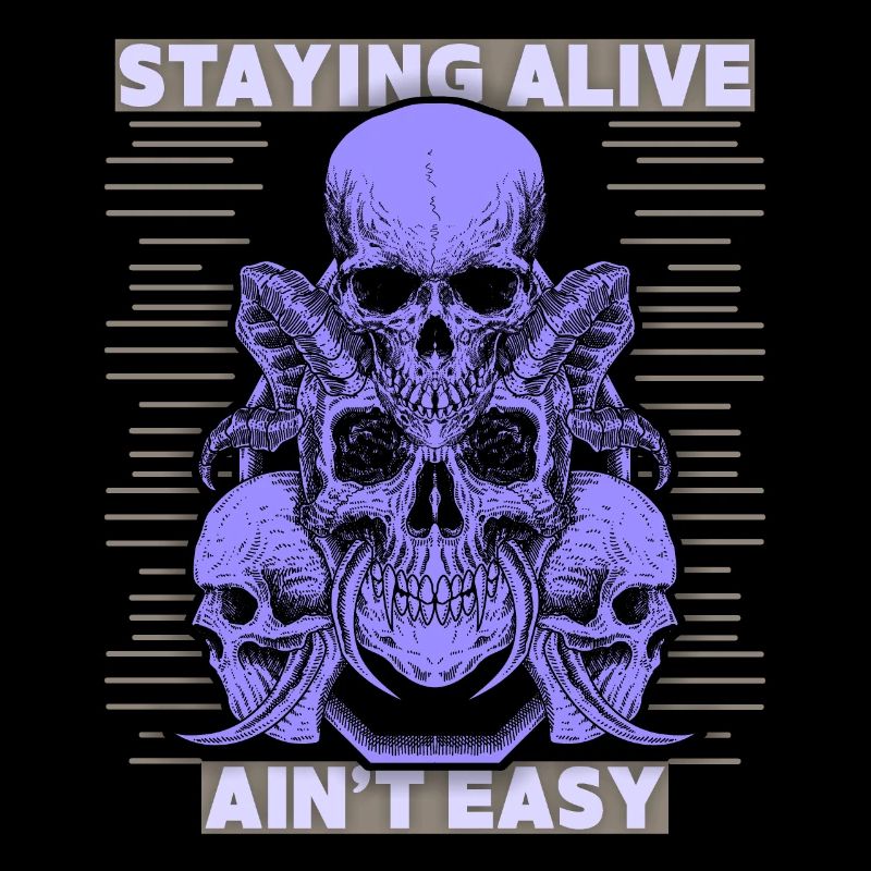 Totenköpfe, Spruch Staying Alive, Teufelsschädel
