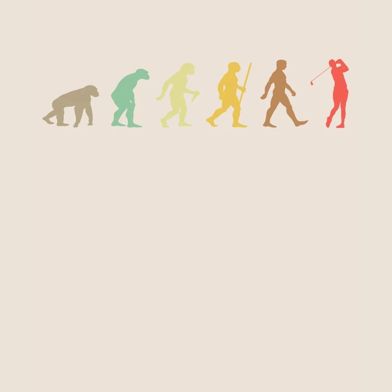 Golf Retro Golfer Evolution Lustiges Golfen