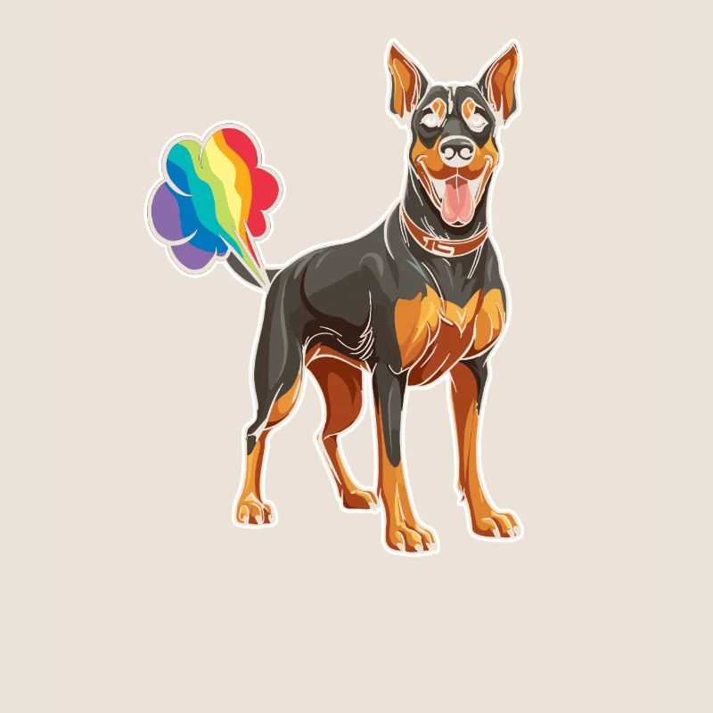 Dobermann Niedlich Regenbogenfurz