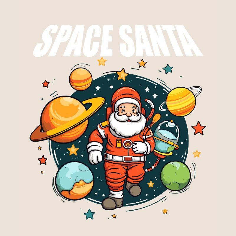 Père Noël de l’espace planète de l’espace drôle