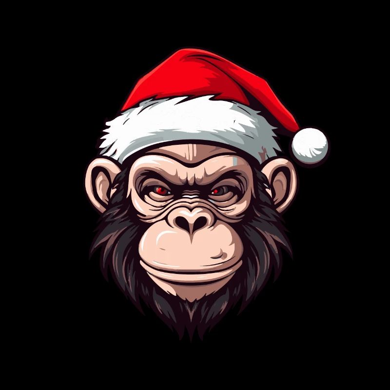 Monkey Portrait Christmas