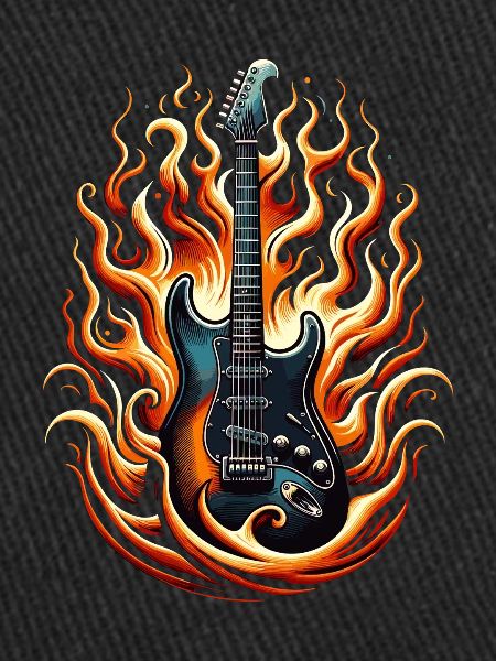 E-Gitarre mit Flammen