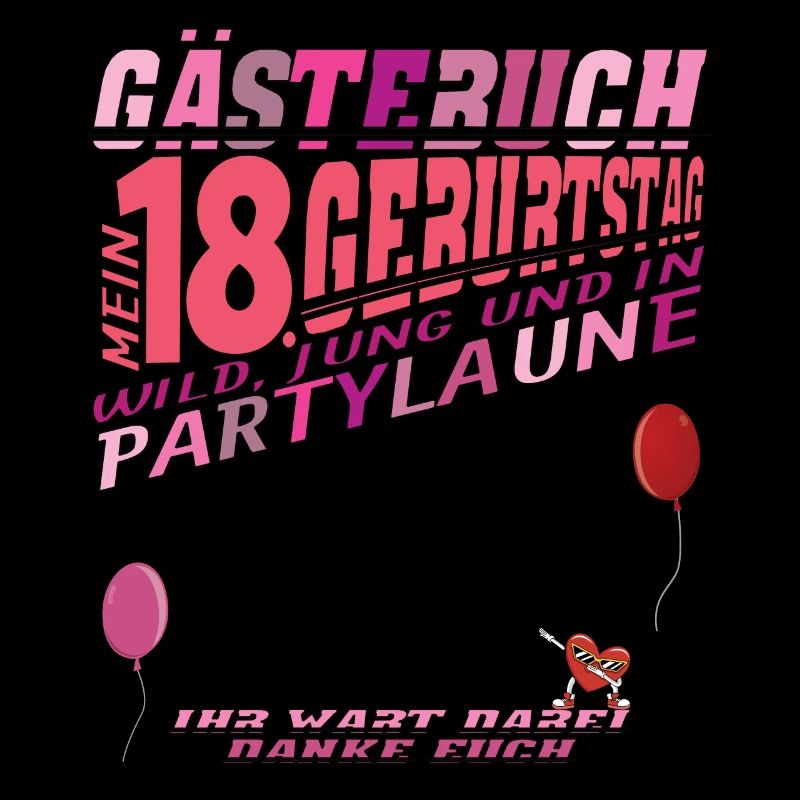 18. Geburtstag Mädchen & Junge Gästebuch