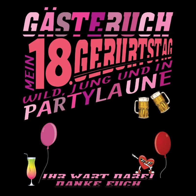18. Geburtstag Mädchen & Junge Gästebuch