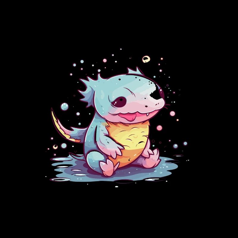 Mignon style anime axolotl kawaii