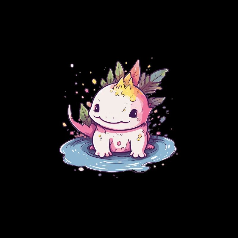 Mignon style anime axolotl kawaii