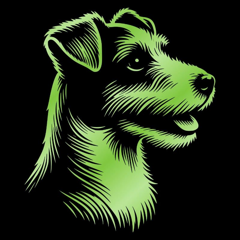 Russell Terrier dessin tête vert