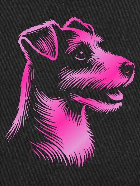 Russell Terrier dessin tête rose