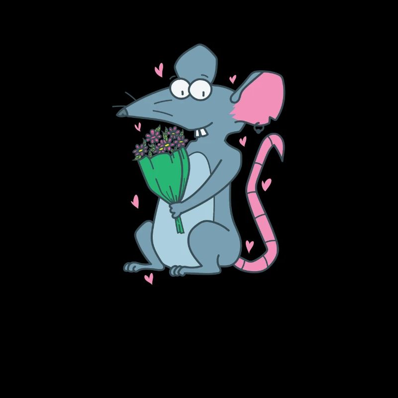 Rat avec des fleurs Nature rongeur