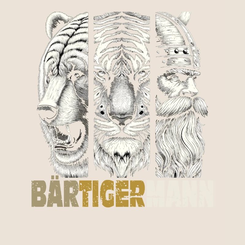 Bärtigermann Bär Tiger Mann Geschenk Bart