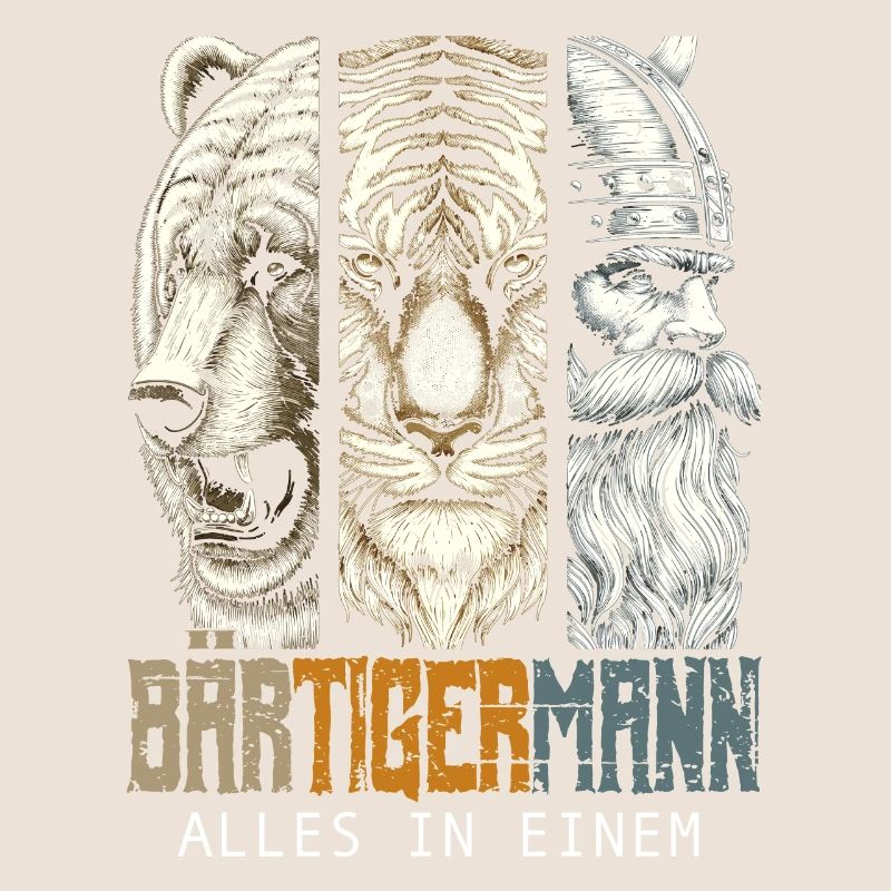 Bärtigermann Bär Tiger Mann Geschenk Bart