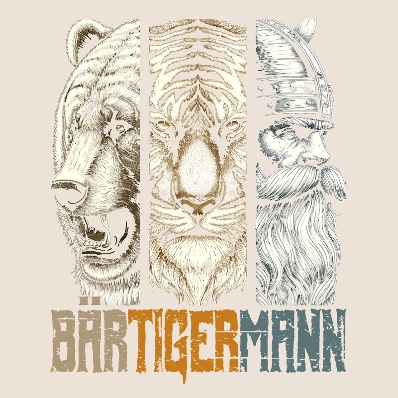 Bärtigermann Bär Tiger Mann Geschenk Bart