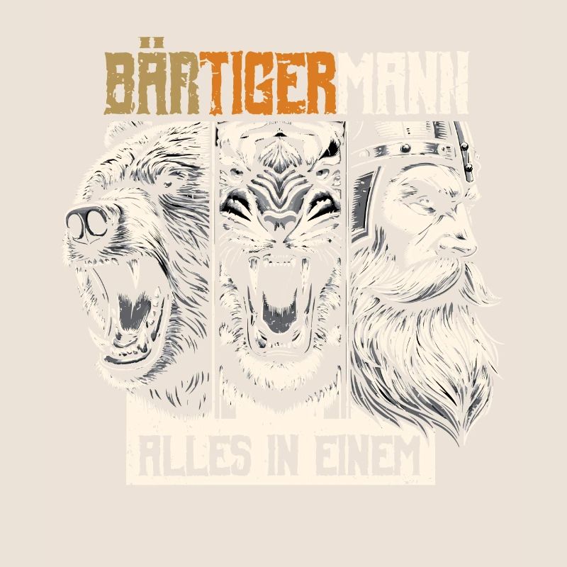 Bärtigermann Bär Tiger Mann Geschenk Bart