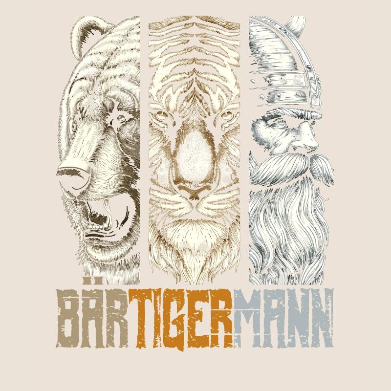 Bärtigermann Bär Tiger Mann Geschenk Bart