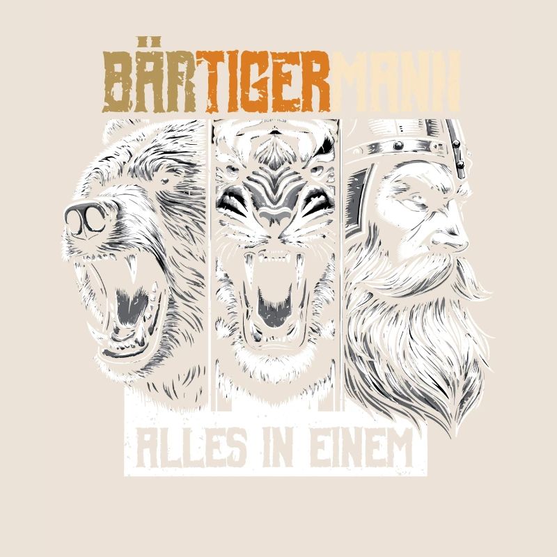 Bärtigermann Bär Tiger Mann Geschenk Bart