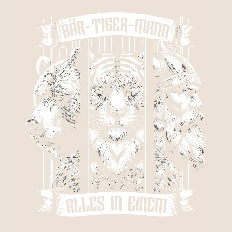 Bärtigermann Bär Tiger Mann Geschenk Bart