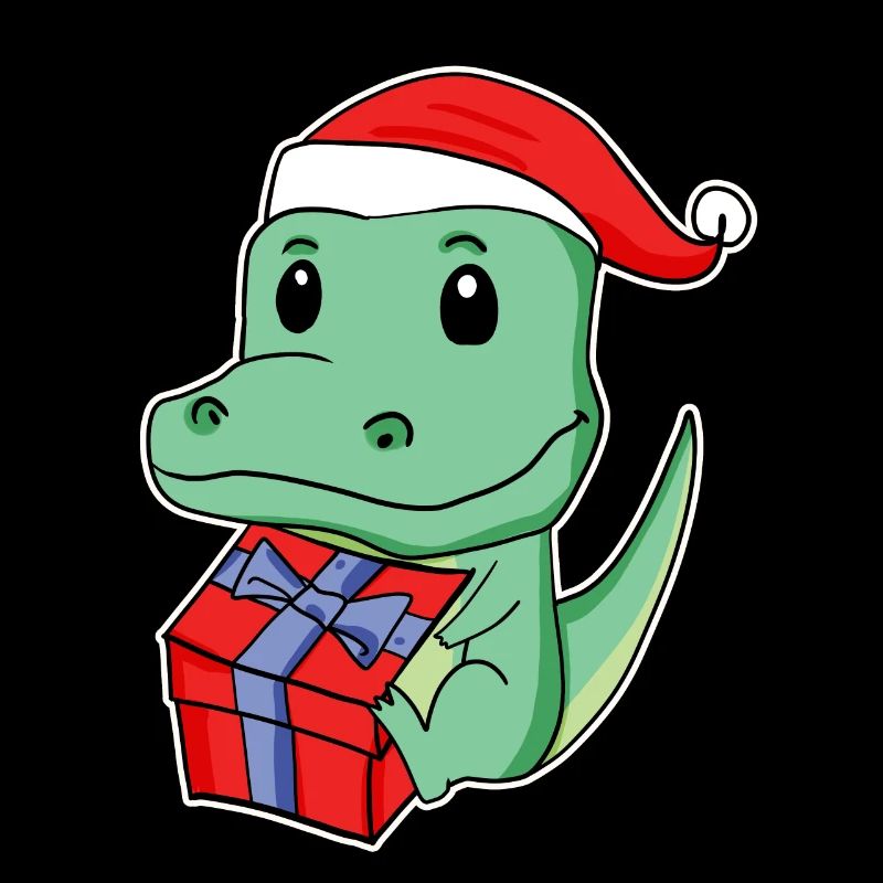 Crocodile with Santa hat