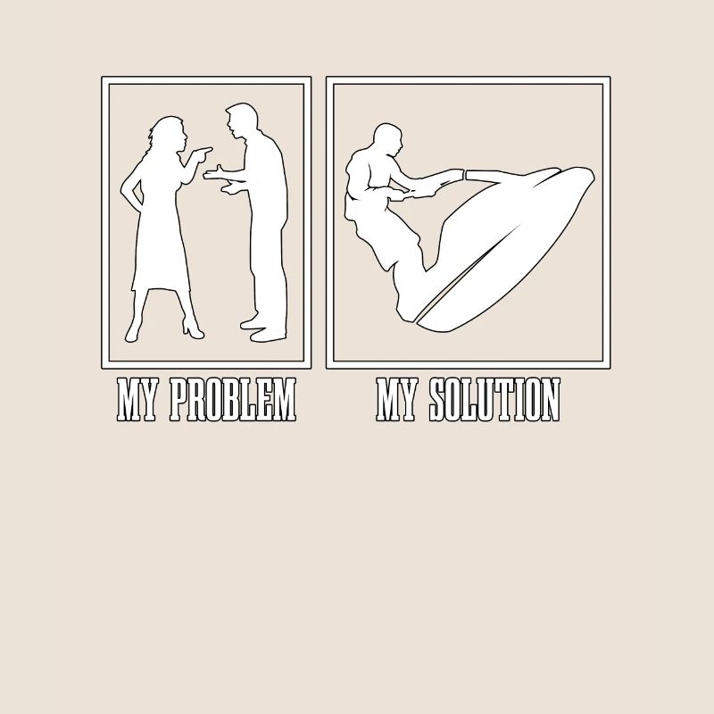 Jet Skier My Problem My Solution Pictogram Dad Mom