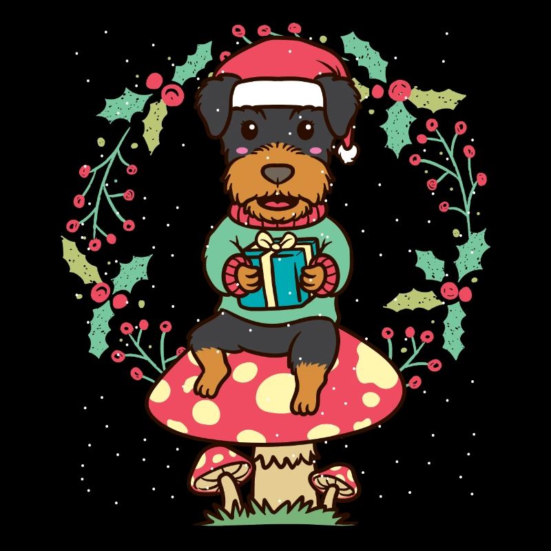 Deutsche Jagdterrier Hund Weihnachtskranz