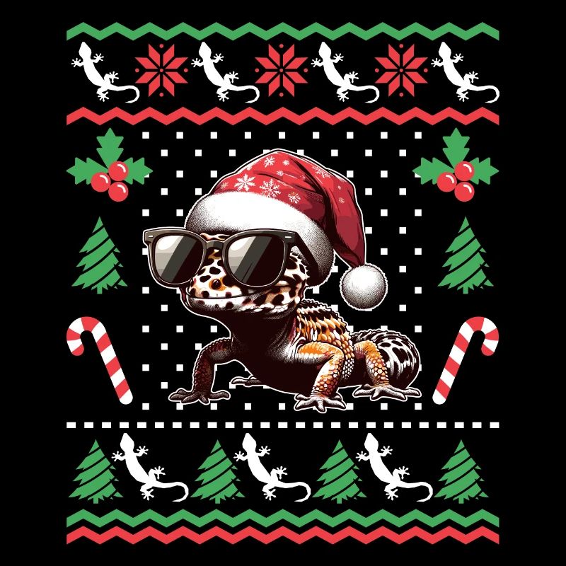 Drôle de léopard Gecko Noël Noël