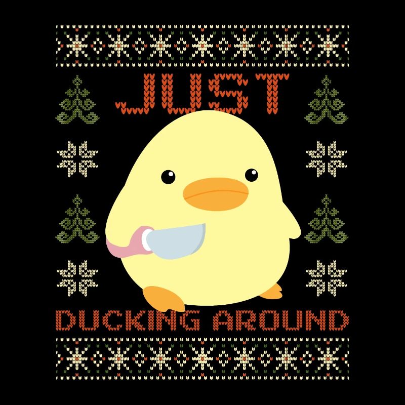 Duck with Knife Meme Duckin' around Ugly Christmas
