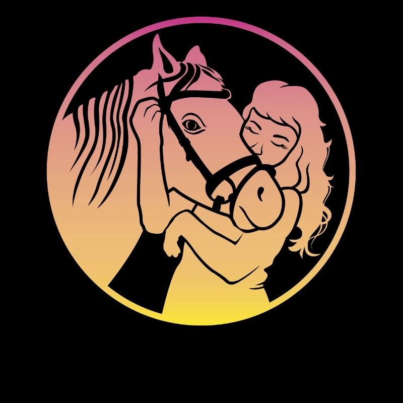 Radiant horse embrace harmonious