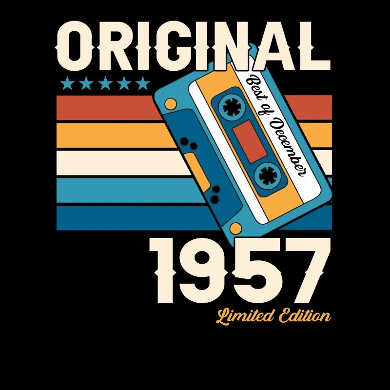 66e anniversaire décembre Vintage 1957 cassette