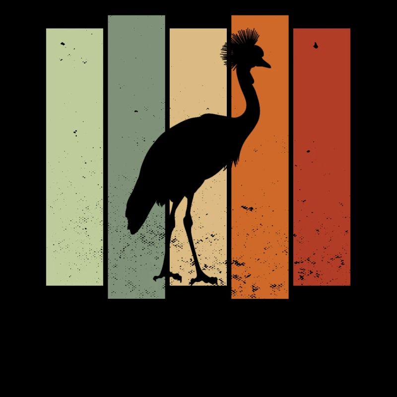Gekrönter Kranich Retro Vogelbeobachtung Vogelbeobachter