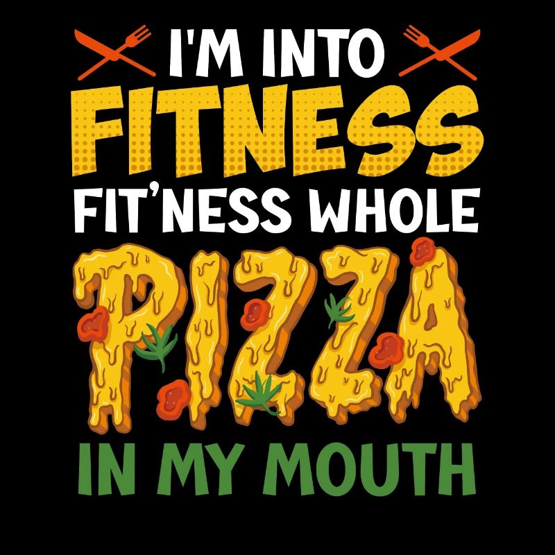 Fan de pizza Je suis dans la forme physique Pizza entière dans la bouche