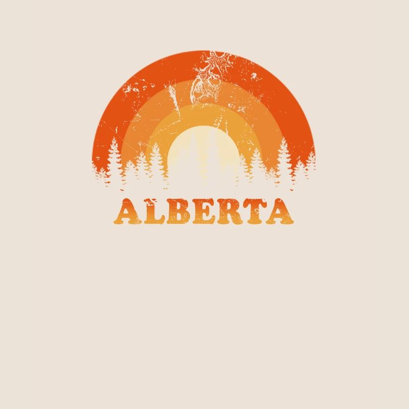 Vintage Alberta Canada Fan rétro Cool coucher de soleil
