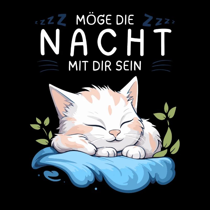 Möge die Nacht mit dir sein - Schlafshirt Katze