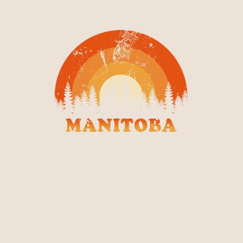 Vintage Manitoba Canada Fan Retro Cool Sunset