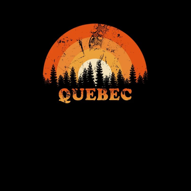 Vintage Québec Canada Fan rétro Cool coucher de soleil