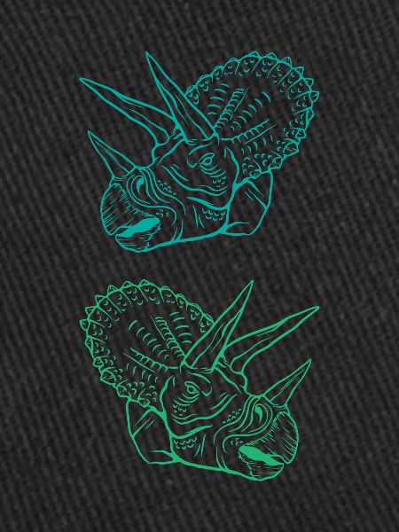Triceratops Line Art Minimal Noir