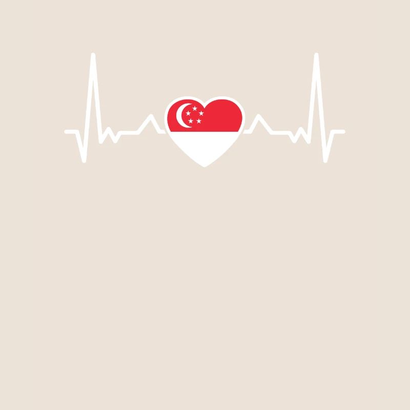 Drapeau de Singapour Heartbeat Singapour