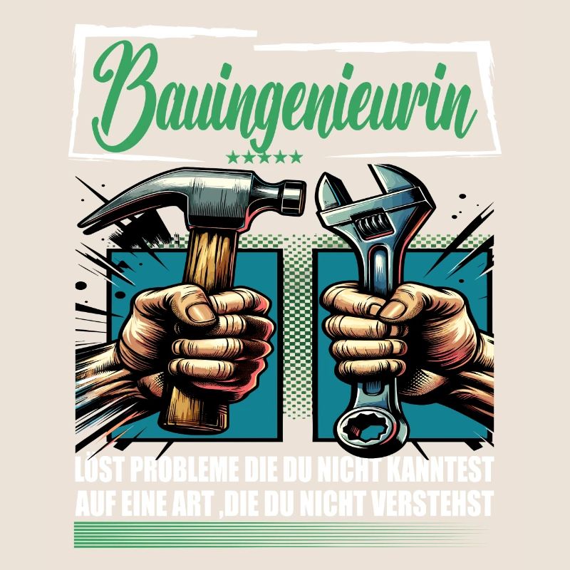 Bauingenieurin Beruf mit lustigen Spruch