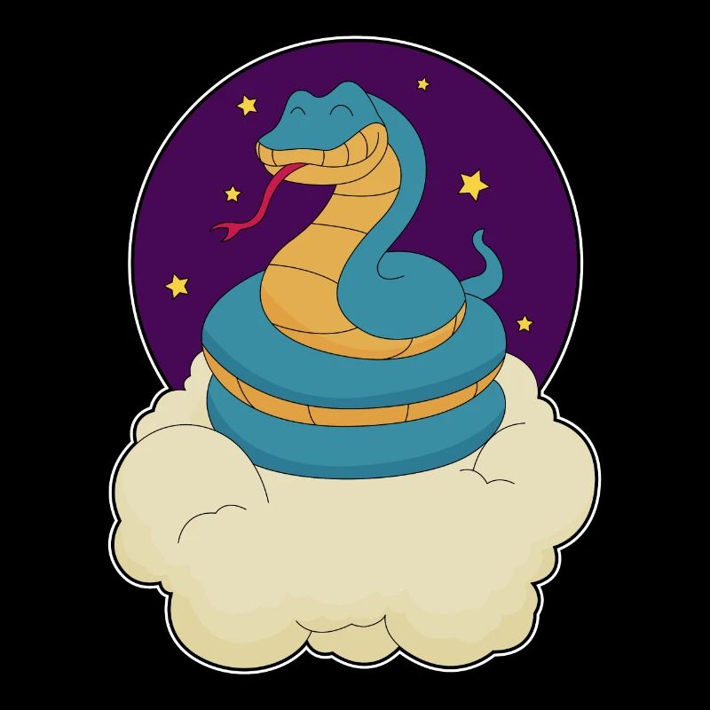 Serpent, Nuit, Étoiles, Nuages