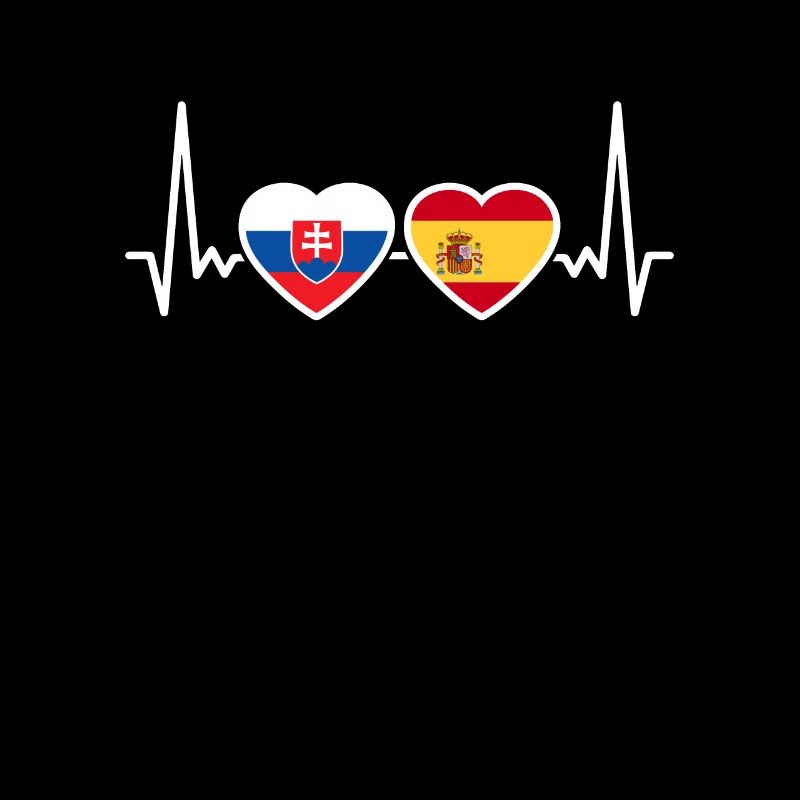 Slowakei Spanien Herzschlag Flagge Spanier Slowake