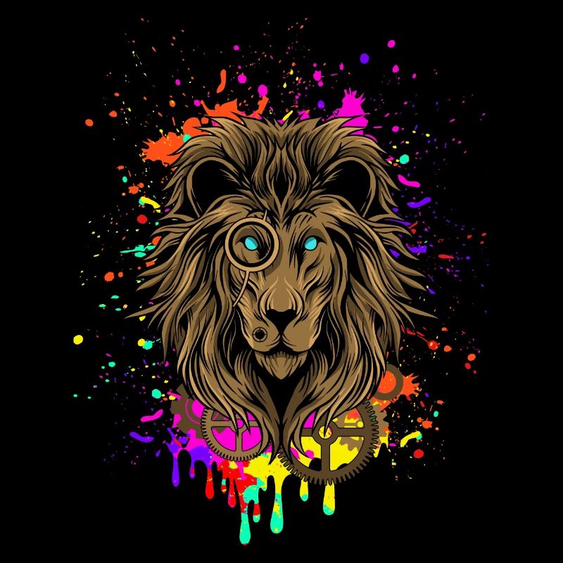 Lion dans le style steampunk