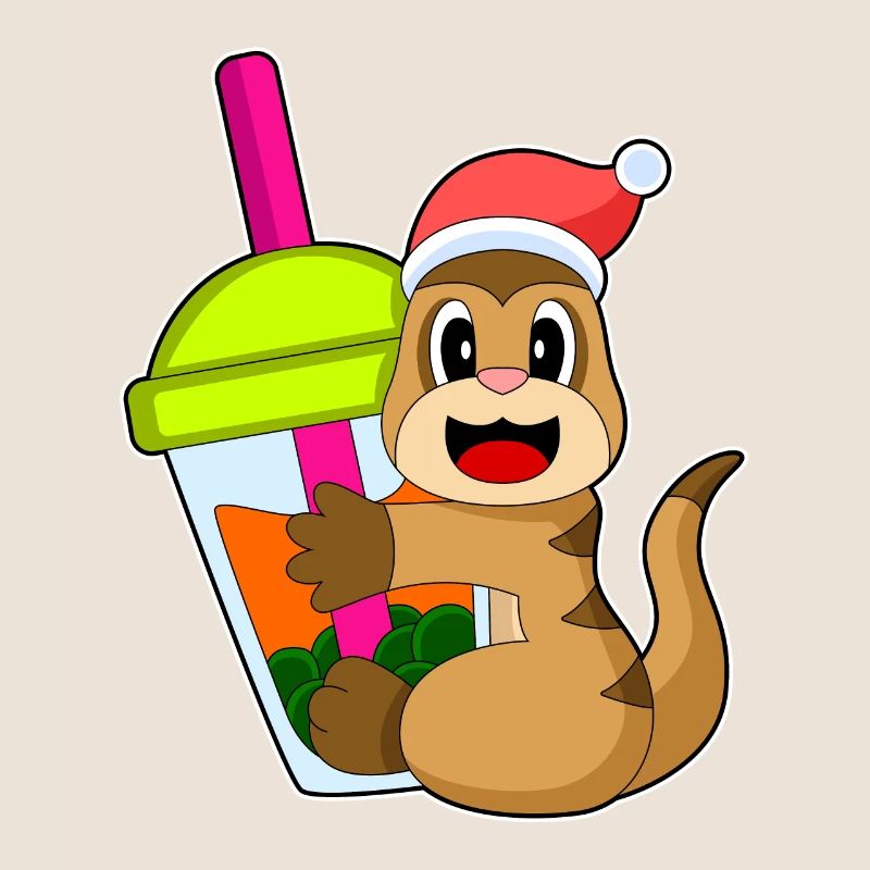 Erdmännchen Weihnachten Bubble Tea